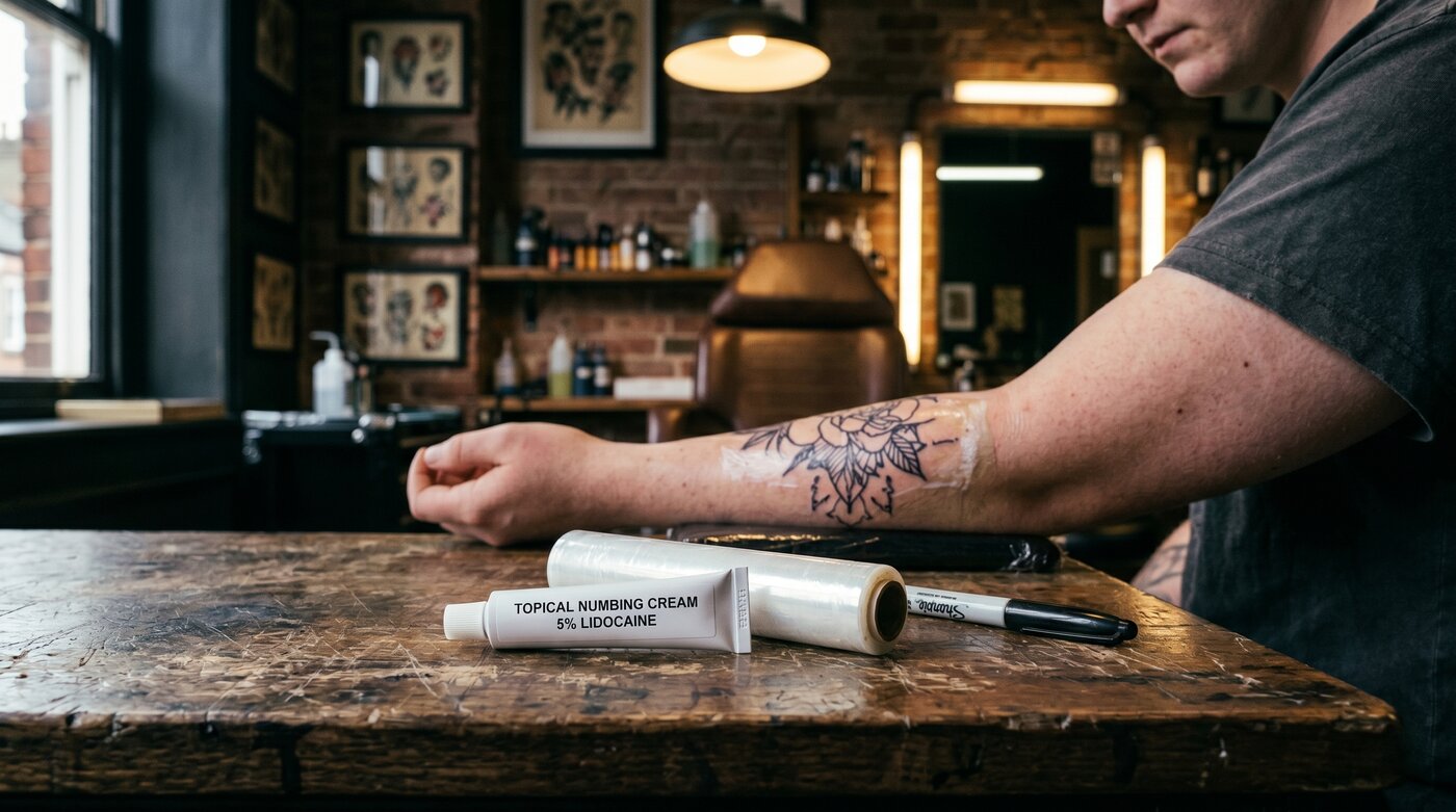 Editorial hero image for Tattoo Numbing Cream Safety Review.