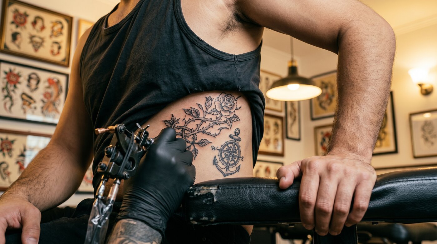 Editorial hero image for Tattoo Pain Chart by Body Location.